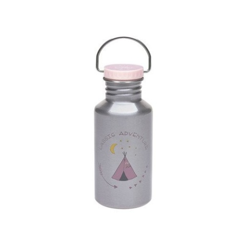 Lassig Butelka - bidon ze stali nierdzewnej z dodatkową zakrętką z ustnikiem 500 ml Adventure Tipi
