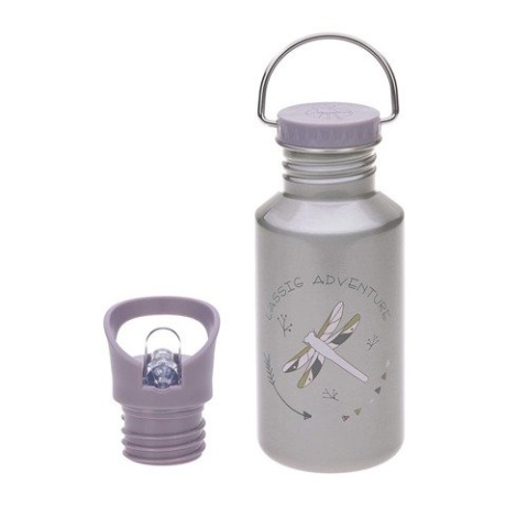 Lassig Butelka - bidon ze stali nierdzewnej z dodatkową zakrętką z ustnikiem 500 ml Adventure Ważka