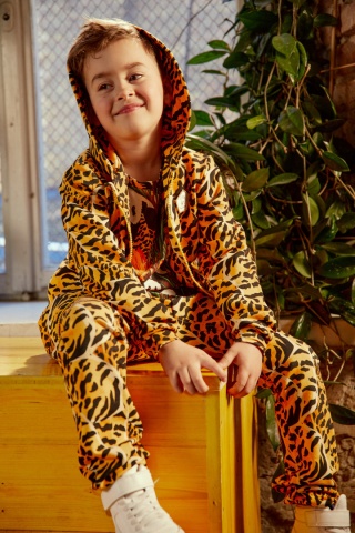 HEY POPINJAY Bluza na zamek z kapturem Panda Pattern