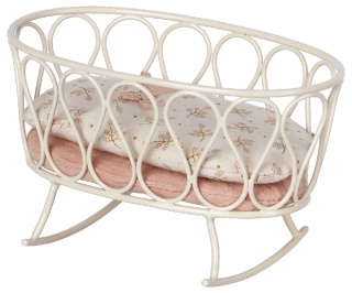 MAILEG Cradle w. sleeping bag, MY - Rose, Kołyska różowa