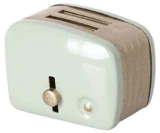 MAILEG Miniature toaster & bread - Mint, Miniaturowy toster i chleb miętowy