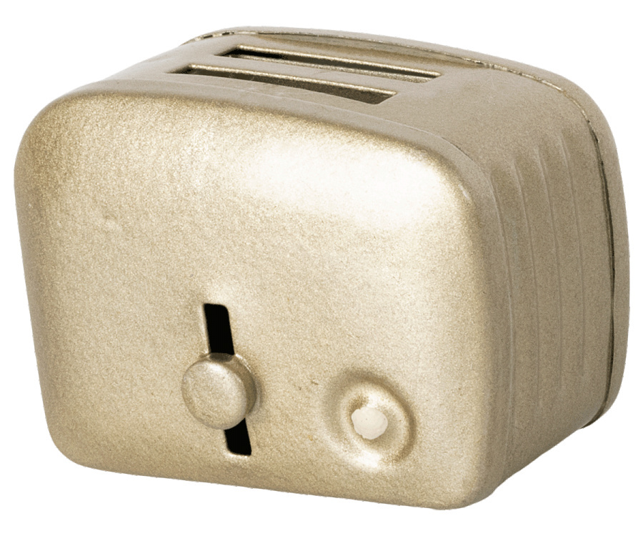 MAILEG Miniature toaster & bread - Silver, Miniaturowy toster i chleb Srebrny