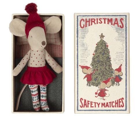 MAILEG Myszka świąteczna - Christmas mouse in matchbox, Big sister