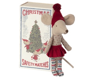 MAILEG Myszka świąteczna - Christmas mouse in matchbox, Big sister