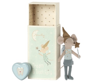 MAILEG wróżka zębuszka _Tooth fairy mouse in matchbox - Blue Brat