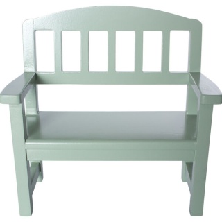 MAILEG Wooden Bench, Green, Drewniana ławeczka zielona