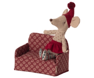 MAILEG Couch, Mouse - Red, Kanapa czerwona