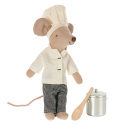 MAILEG Myszka - Chef mouse w. soup pot and spoon, Kucharz z garnkiem i łyżką