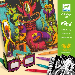 DJECO Kolorowanki 3D ŚMIESZNE DZIWAKI