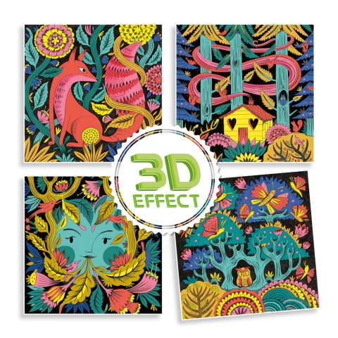 DJECO Kolorowanki 3D ZACZAROWANY LAS