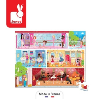 Janod Puzzle w walizce Akademia tańca 100 elementów 6+ Made in France