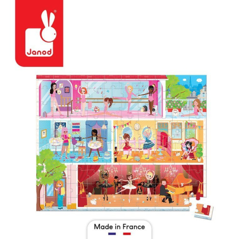 Janod Puzzle w walizce Akademia tańca 100 elementów 6+ Made in France Janod Puzzle w walizce Akademia tańca 100 elementów 6+ Made in France