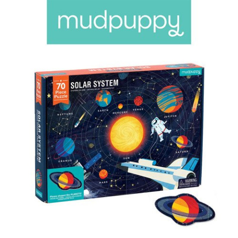 MUDPUPPY Puzzle Układ Słoneczny z elementami w kształcie planet 5+