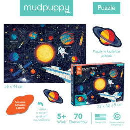 MUDPUPPY Puzzle Układ Słoneczny z elementami w kształcie planet 5+