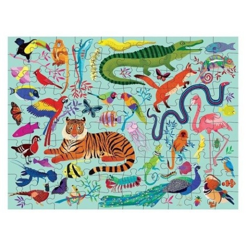 Mudpuppy Puzzle dwustronne Królestwo zwierząt 100 elementów 6+