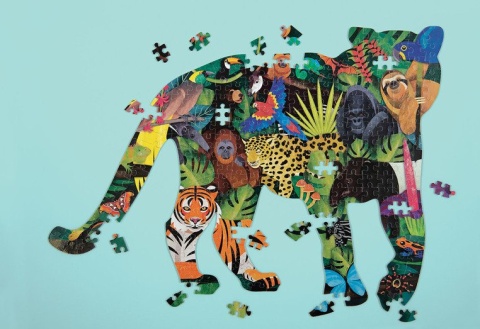 Mudpuppy Puzzle konturowe tygrys Las deszczowy 300 elementów 7+