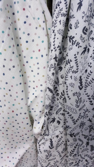 PINK NO MORE Pieluszki BOTANIC WHITE & DOTS WHITE