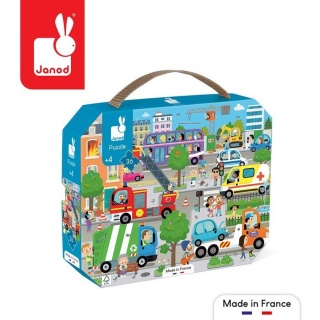 JANOD Puzzle w walizce Miasto 36 elementów 4+