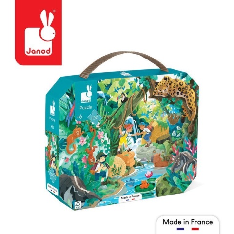 Puzzle w walizce Przygoda w kraju Inków - 100 elementów - Janod