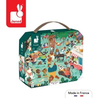Puzzle w walizce Janod Rodzina misiów - 54 elementy