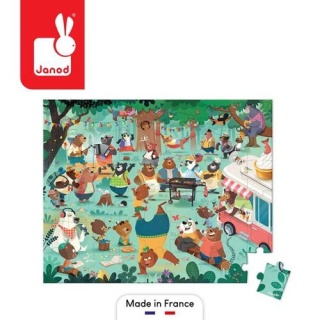 Puzzle w walizce Janod Rodzina misiów - 54 elementy