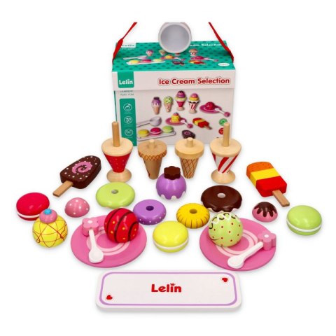 LELIN Lody - zestaw lodów - zabawka drewniana LELIN Lody - zestaw lodów - zabawka drewniana