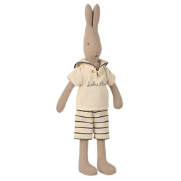 MAILEG Króliczek - Rabbit size 2, Sailor - Off-white/petrol