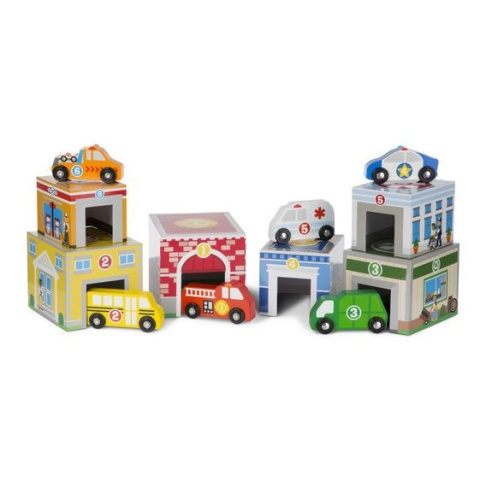 MELISSA&DOUG Budynki i pojazdy - piramida