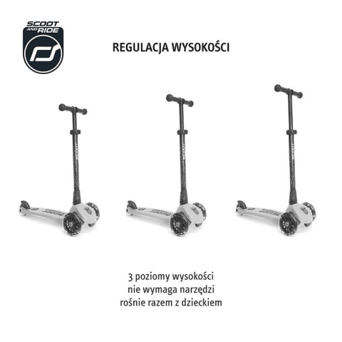 Hulajnoga składana ze świecącymi kółkami ScootandRide Highwaykick 3 LED Steel Hulajnoga składana ze świecącymi kółkami ScootandRide Highwaykick 3 LED Steel