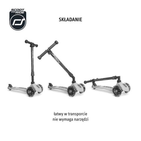 Hulajnoga składana ze świecącymi kółkami ScootandRide Highwaykick 3 LED Steel Hulajnoga składana ze świecącymi kółkami ScootandRide Highwaykick 3 LED Steel