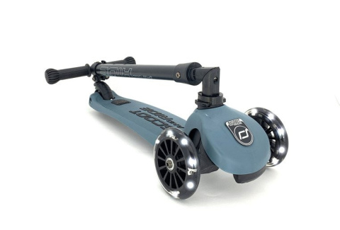 Hulajnoga składana ze świecącymi kółkami ScootandRide Highwaykick 3 LED Steel Hulajnoga składana ze świecącymi kółkami ScootandRide Highwaykick 3 LED Steel