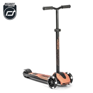 Hulajnoga trójkołowa balansowa ze świecącymi kółkami ScootandRide Highwaykick 5 LED Peach