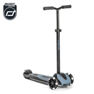 Hulajnoga trójkołowa balansowa ze świecącymi kółkami ScootandRide Highwaykick 5 LED Steel