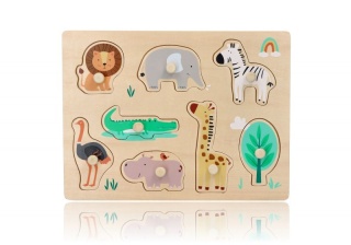 ADAM TOYS Drewniana układanka z uchwytami Safari