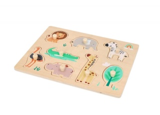 ADAM TOYS Drewniana układanka z uchwytami Safari