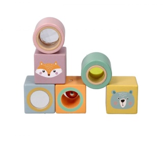 ADAM TOYS Drewniane klocki odkrywców do rączki