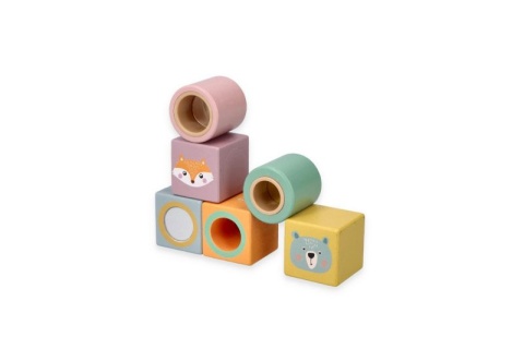 ADAM TOYS Drewniane klocki odkrywców do rączki