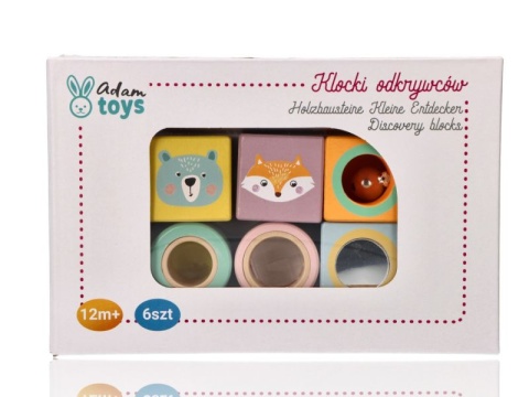 ADAM TOYS Drewniane klocki odkrywców do rączki
