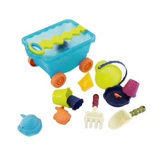 B.Toys Wavey – Wagon – wózek – wagonik z akcesoriami do piasku granatowy