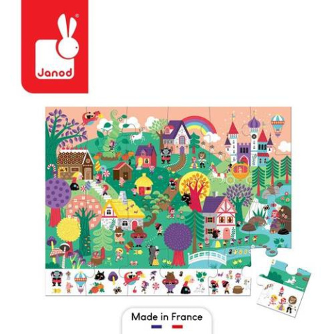JANOD Puzzle obserwacyjne w walizce Baśnie 24 elementy 3+ JANOD Puzzle obserwacyjne w walizce Baśnie 24 elementy 3+