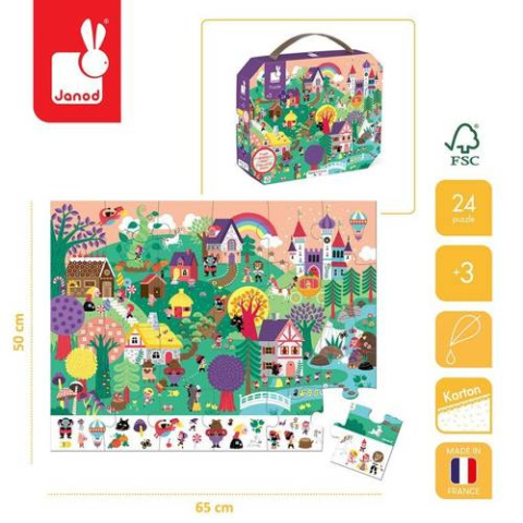 JANOD Puzzle obserwacyjne w walizce Baśnie 24 elementy 3+ JANOD Puzzle obserwacyjne w walizce Baśnie 24 elementy 3+