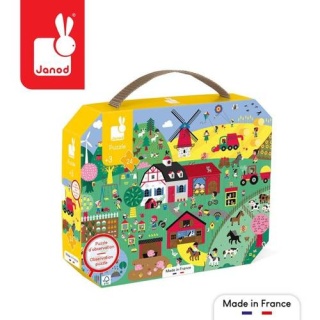 JANOD Puzzle obserwacyjne w walizce Farma 24 elementy 3+