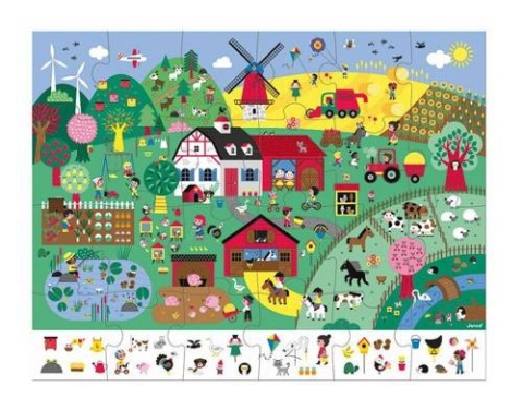 JANOD Puzzle obserwacyjne w walizce Farma 24 elementy 3+
