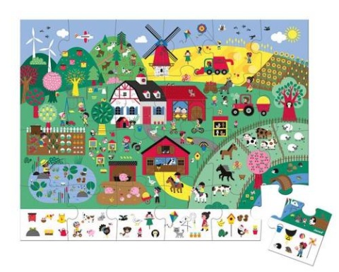 JANOD Puzzle obserwacyjne w walizce Farma 24 elementy 3+