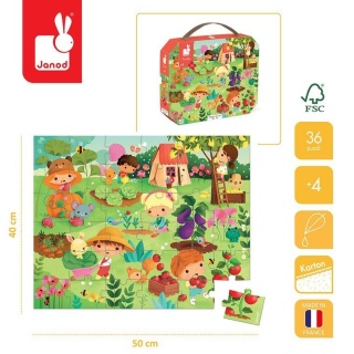 JANOD Puzzle w walizce Ogród 36 elementów 4+