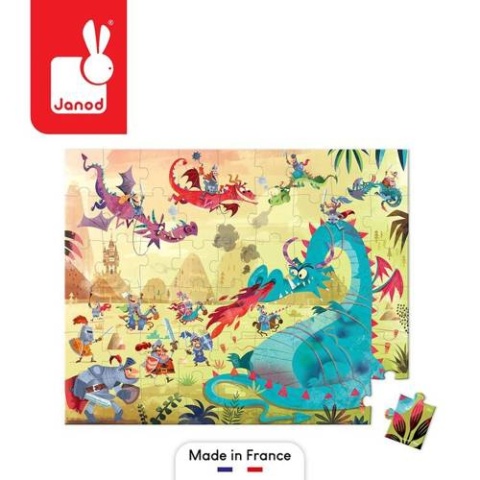JANOD Puzzle w walizce Smoki 54 elementy 5+