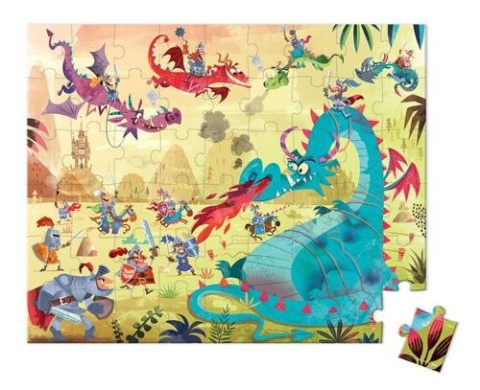 JANOD Puzzle w walizce Smoki 54 elementy 5+