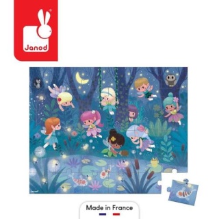 Puzzle w walizce Janod Wróżki i lilie wodne - 36 elementów
