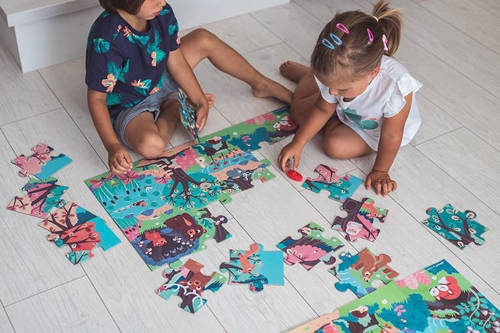 JANOD Świecące puzzle z mini-lampką UV Las 24 elementy 3+ JANOD Świecące puzzle z mini-lampką UV Las 24 elementy 3+