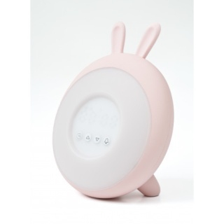 Rabbit&friends Zegar Lampka budząca światłem króliczek róż